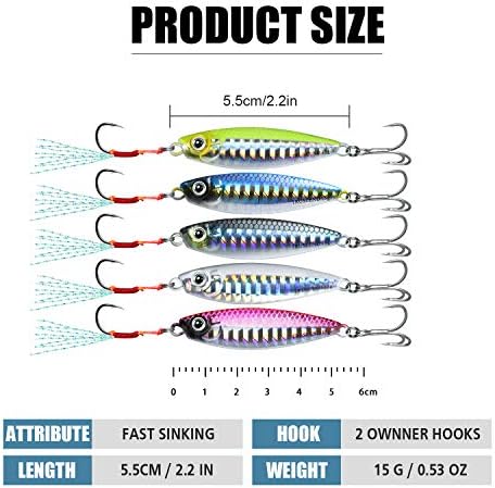 TRUSCEND Metal Fishing Jigs Lures with Hand-Polished, Colorfully Reflective Lead Fishing Spoons Glow Hard Swimbaits for Bass, Walleye, Trout, Salmon, Freshwater & Saltwater Fishing Gear Gifts for Men - Image 6