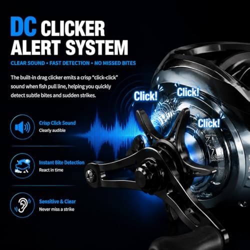 DC Baitcasting Reel with Smart Digital Brake, Anti-Backlash Fishing Reel with Signature DC Sound, Easy-Control 7.1:1 Baitcaster for Beginners & Bass Fishing - Image 4