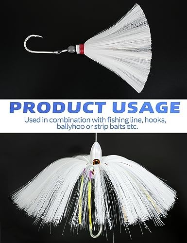 BLUEWING Sea Trolling Lures with Lead Head Saltwater Fishing Witches Big Game Ballyhoo Skirt for Tuna, Wahoo, Sailfish, Mahi Mahi 1oz, 2oz, 4oz, 6oz, 8oz - Image 6