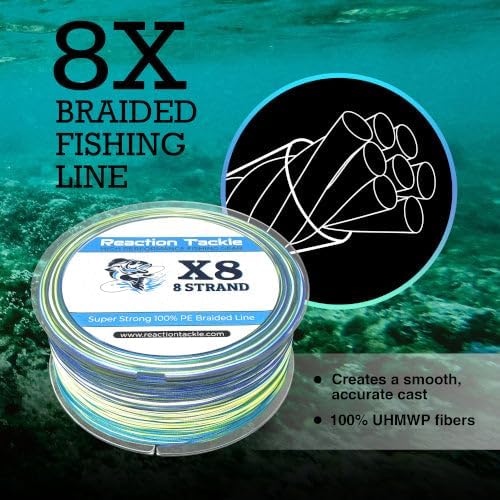 Reaction Tackle Braided Fishing Line - Pro Grade Power Performance for Saltwater or Freshwater Fish - Colored Fishing Line Braid for Extra Visibility - Image 5