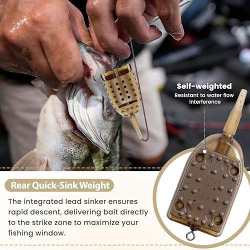 YOTO 3 Pcs Fishing Bait Trap Cage Feeder Basket Holder - Rust-Resistant Plastic Method Feeder for Carp Fishing - Lightweight Coarse Lure Feeder for Freshwater and Saltwater - Image 4