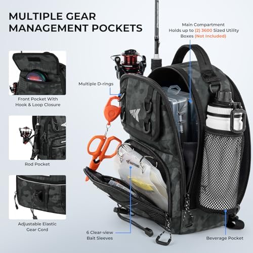 KastKing BaitSpace Fishing Sling Bag, Fishing Backpack with Rod Holder - Image 3