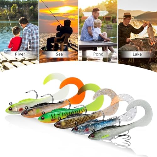 TRUSCEND Shadtale Easy Catch Soft Fishing Lures, Unique Vibration and Action for Various Rigs, Paddle Tail Swimbaits Trailer for Bass, Trout, Crappie, Walleye, Redfish, Saltwater & Freshwater Fishing - Image 6