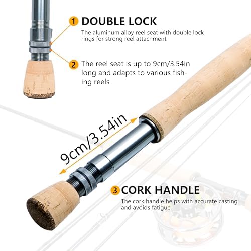 8Fans Fly Fishing Rod and Reel Combo, 4-Piece Slow Action Fly Rod - Image 5