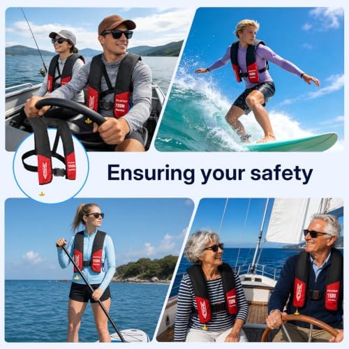 Inflatable PFD Life Jackets for Adults, 33g CO2 Cylinder - Image 5