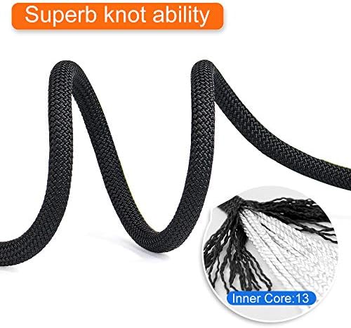 X XBEN Outdoor Climbing Rope 10M(32ft) 20M(64ft) 30M(96ft) 50M(160ft) 70M(230ft) 152M(500FT) 352M(1000FT) Static Rock Climbing Rope for Escape Rope Ice Climbing Equipment Fire Rescue Parachute - Image 3
