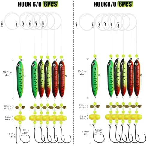 Catfish Float Rig Demon Dragon Style Rattling Line Float Propeller and Circle Hooks 6/0 8/0 for Santee Cooper Rig Catfishing Tackle - Image 4
