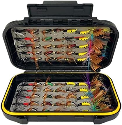 OutdoorFishing Fly Fishing Flies Kit Fly Assortment Trout Bass Fishing with Fly Box, 33/48/72/100/114/148pcs with Dry/Wet Flies, Nymphs, Streamers, Popper by Qievcrme