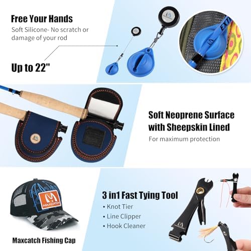 Maxcatch Extreme-X Fly Fishing Rod and Reel Combo, 3-8wt Complete Starter Fishing Outfit with Fly Box, Flies, Rod Clip Holder, Rod Case, Extra Tip Section - Image 5