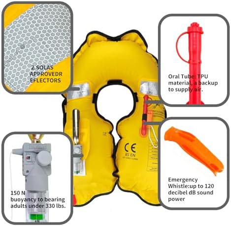 Automatic Inflatable Life Jacket|Life Vest for Adults|PFD Low Profile|Supports up to 330 lbs(YSH709) - Image 2