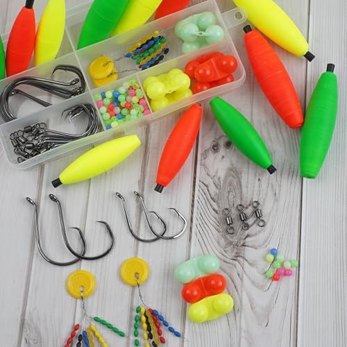 Catfishing Tackle Making Kit Catfish Rig Accessories, 110/148pcs Santee Rig Catfishing Tackle with Catfish Floats Catfish Rattles Peg Floats Hooks Swivels Sinker Slides Catfishing Equipment - Image 6