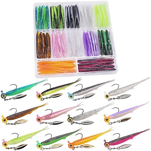 Crappie-Baits- Plastics-Jig-Heads-Kit-Shad-Minnow-Fishing-Lures-for Crappie-Panfish-Bluegill-40 &135 Piece Kit by XFISHMAN