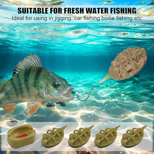 Carp Fishing Method Feeders Set 4 Inline Method Feeders with 1 Quick Release - Image 7