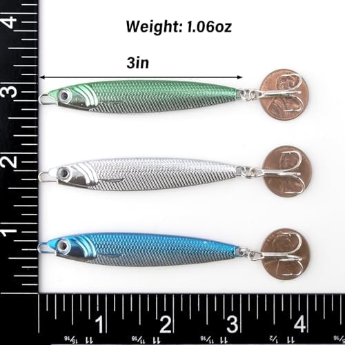 Dr.Fish Fishing Jigs Jigging Spoon Saltwater Fishing Lure Casting Metal Spoon Surf Fishing Mackerel Striper Lures Stinger Bluefish Vertical Diamond Jig - Image 2