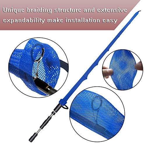 Fishing Rod Cover - 4 Pack Rod Sleeve Socks with Lanyard for Fly, Spinning, Casting, Sea Fishing - Image 4