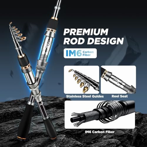 PLUSINNO Fishing Rod and Reel Combo Pole Gear Kit Telescopic Beginner - Image 2