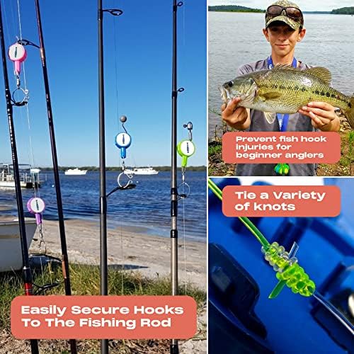 HOOK-EZE Fishing Knot Tying Tool | Protect from Fish Hooks | Tie Fishing Knots Easily | Cool Gadgets for Fishermen | Ice Fly Fishing | Fishing Accessories for Beginner Anglers | Nail Knot Tool - Image 4