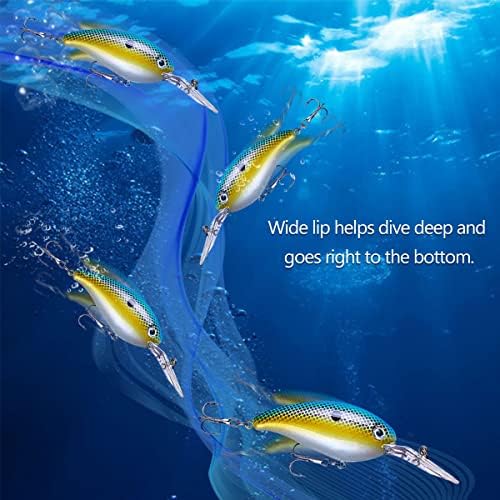 Crankbait Crank Bait Bass Fishing Lures, Square Bill Crank baits for Bass，Deep Diving Crankbaits，Fly Fishing Lures for Freshwater/Saltwater Trout Bass Snapper Walleye Crappie - Image 4