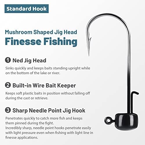MadBite by KastKing Ned Rig Jig Heads for Soft Fishing Lure Kits - Image 2
