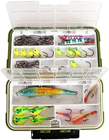 small tackle box, mini waterproof fishing tackle box organizer, double sided organizer travel box(L Black) - Image 6