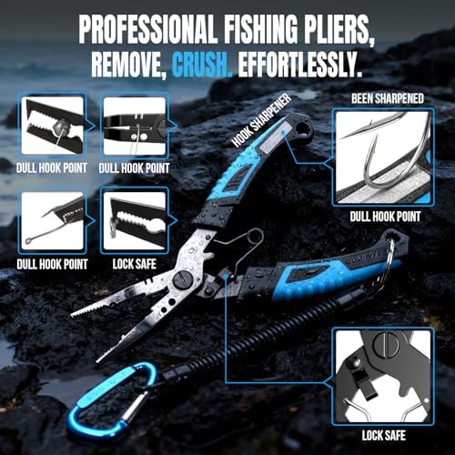 PLUSINNO Fishing Gear, Fishing Tools, Fishing Accessories, Corrosion Resistant Fishing Pliers Kit, Fishing Knife, Floating Fish Lip Gripper Fishing Gifts for Men, Gifts for Fishermen - Image 2