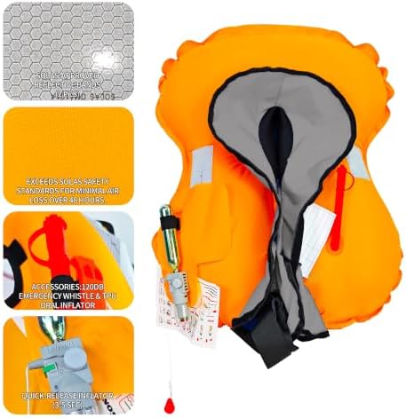 Automatic Inflatable Life Jacke for Adults| Supports up to 330 lbs | Life Vest for Adults| Inflatable PFD Vest Adult| Outdoor Water Sports. - Image 2