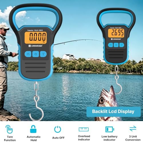 UNWEIGH Fishing Scale with Lip Gripper,Waterproof Hanging Scale,60 in Ruler - Image 6