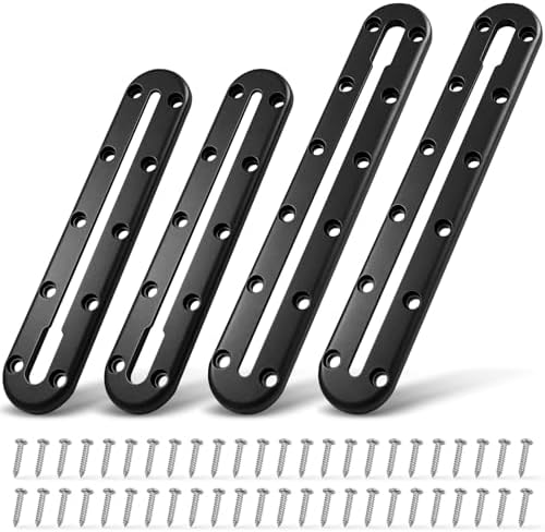 Kayak Track Mount 4 Pack — Dual-Length Set (2 x 9 10-Hole + 2 x 10.5 12-Hole) Low-Profile Kayak Rail Tracks for Rod Holders, Paddle Holders, Cup Holders, Cleats, Transducers by lodfGL