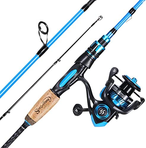 Sougayilang Fishing Pole, 30-Ton Carbon Fiber Fishing Rod and Reel Combo, 2 Pcs Blanks Spinning Reel Combos by Sougayilang