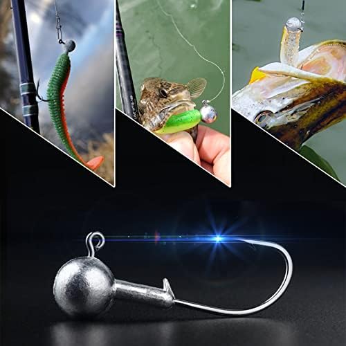 Atibin Barb Saltwater Jig Head Hook Bass Freshwater Jigs Hook Lead Round Ball Fishing Jig Lead Tackle Sharp - Image 7