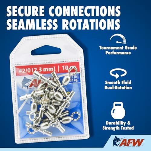 AFW 3-Way Brass Sleeve Fishing Swivels, Sizes #3, #2/0, #3/0-10PC & 100PC - Image 3