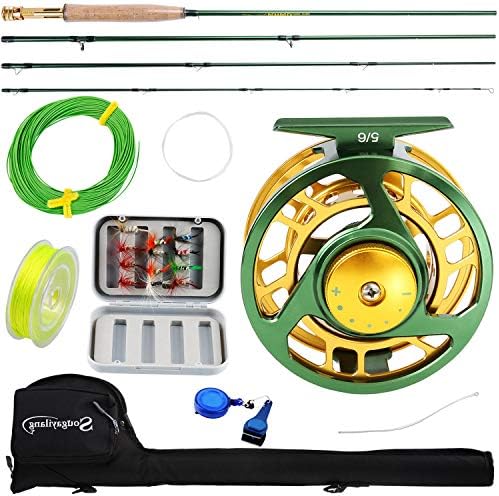 Sougayilang Fly Fishing Rod Reel Combos with Lightweight Portable Fly Rod and CNC-machined Aluminum Alloy Fly Reel,Fly Fishing Complete Starter Package by Sougayilang