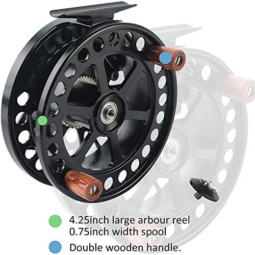 Maxcatch Center Pin Floating Fishing Reel Aluminum CNC Machined Centerpin Reel 4 1/2 INCH 110MM (Black) - Image 2
