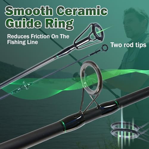 Surf Spinning Fishing Rod 9'-12', 3-Piece Carbon Fiber Saltwater Rod with 2 Identical Tips Lightweight High-Sensitivity Long-Cast Shore & Beach Casting Rod for Pier Surf Fishing - Image 2