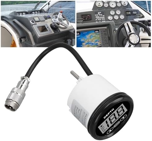 Boat Depth Gauge Alarm LCD Digital Display 52mm 328.08ft Depth Indication Yachts Fishing Vessels - Image 3