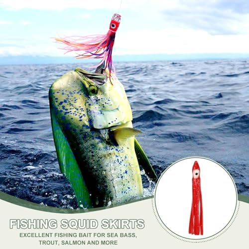 Fishing Squid Skirts, Glow Soft Plastic Trolling Lures Luminous -Fitting for (Bass/Trout/Salmon/Saltwater/Fishing Bait) - Image 5