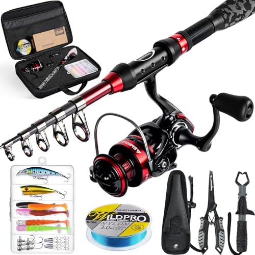 Ghosthorn Fishing Rod and Reel Combo,Telescopic Fishing Pole Travel Kit by Ghosthorn