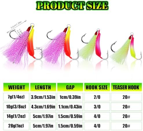 5 Pack Pompano Jigs with Teaser Hooks, Surf Fishing Jig Heads Saltwater Lure Banana Shape Stand Up O'Shaughnessy Beach Casting Pompano Whiting Flounder - Image 2