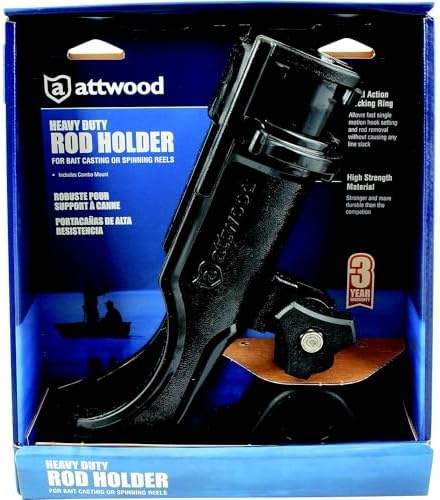 Attwood 5009-4 Heavy-Duty Adjustable Rod Holder with Combo Mount, Black Finish - Image 2