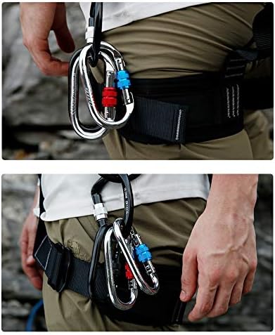 Heavy Duty Locking Climbing Carabiner Clip CE Rated 25 kN 5600 LB Rugged Terrain Approved Industrial Strength Twist Lock Carabiners Clips for Rigging, Ropes, Hammocks, Camping - Image 2