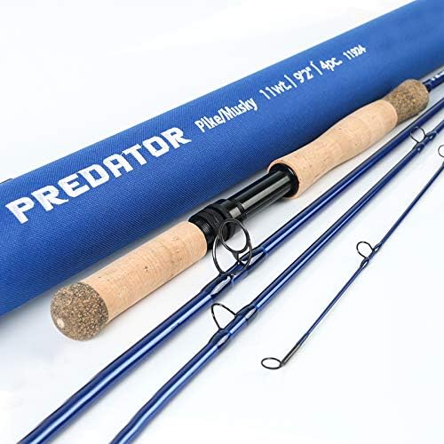 M MAXIMUMCATCH Maxcatch Predator Big Game and Saltwater Fly Fishing Rod: 7'11''/9'/9'2''/10', 4-Piece, 8/9/10/11/12 Weight by Maxcatch