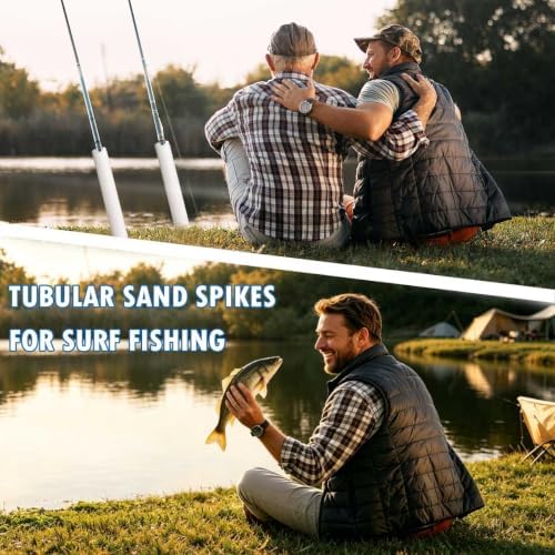 4 Pack 27in Tubular Sand Spikes for Surf Fishing PVC Surf Shore and Beach Fishing Rod Holder Sand Spike for Beaches, Rivers and Sandy Beaches with Grooves - Image 7