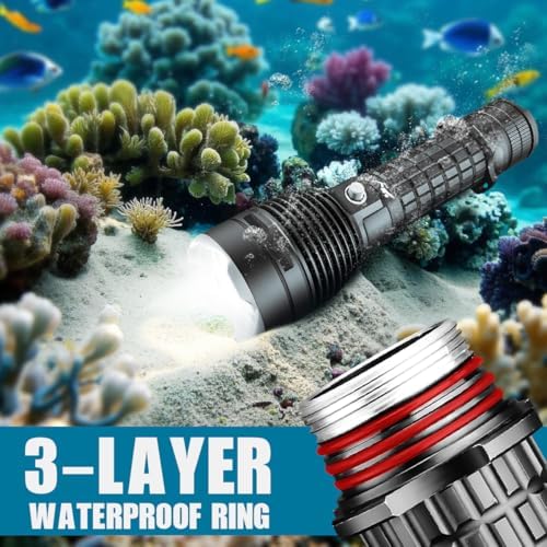 3000LM IPX8 Waterproof Diving Flashlight 3 Modes Scuba Light - Image 5