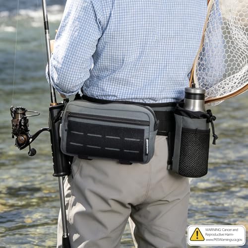 Fishing Wading Belt with Rod Holder & Waist Pack – Adjustable Fishing Belt with Detachable Tackle Bag Fishing Tool Tackle - Image 5