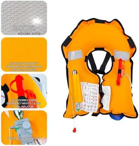 Manual Inflatable Life Jacket,Preserver PFD for Adults,Life Vest for Adults,Supports Weight up to 330 pounds - Image 3