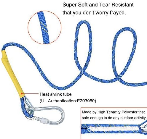 X XBEN Outdoor Climbing Rope 10M(32ft) 20M(64ft) 30M(96ft) 50M(160ft) 70M(230ft) 152M(500FT) 352M(1000FT) Static Rock Climbing Rope for Escape Rope Ice Climbing Equipment Fire Rescue Parachute - Image 3