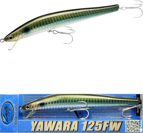 Lucky Craft FlashMinnow 125 YAWARA Saltwater Fishing Lure, Jerkbait for Halibut and Sea Bass, Long Casting Fishing Gear, Slow Sinking 5in 0.7oz, Tackle Box and Fish Accessories by LuckyCraftUSA