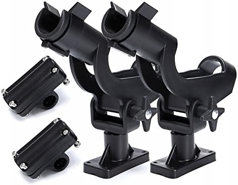 HiUmi Adjustable Rotatable Plastic Fishing Rod 3 Mount Rack Holder Bracket Boat Canoeing Rowing Mount Kit Kayak Side Rod Holder by HIUMI
