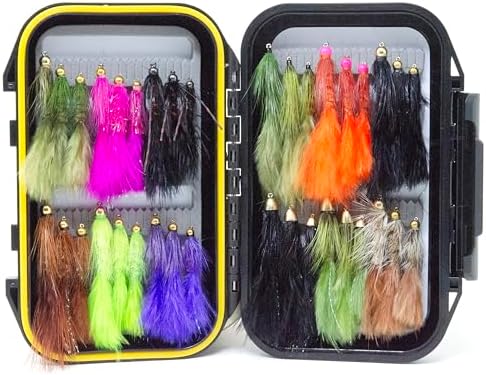 24/36/50/66 Premium Hand Tied Fly Fishing Flies Assortment | Waterproof Fly Boxes | Dry, Wet, Nymphs, Streamers, Wooly Buggers, Terrestrials | Trout, Bass Lure Set, Kit, Gift by Outdoor+Planet