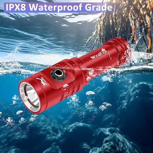WINDFIRE TS08 Scuba Dive Light Rechargeable, Underwater Diving Flashlight - Image 4